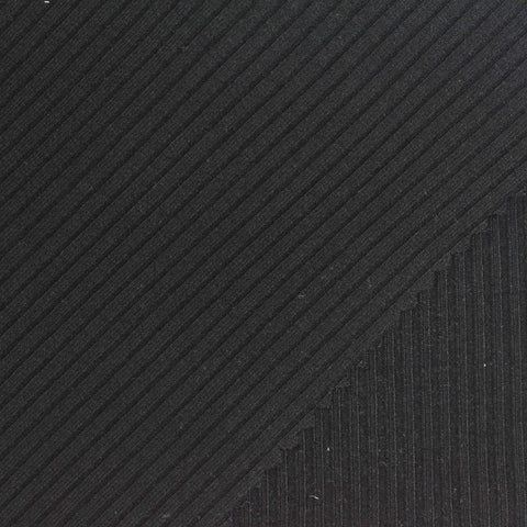 Black Pinstripe Rib Knit, Viscose