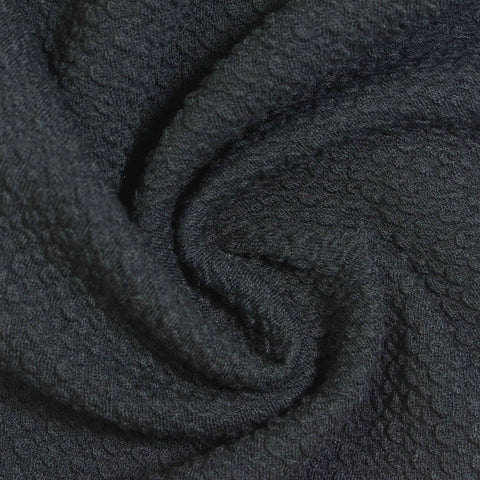 Dark Grey Tone-on-Tone Interlock Knit, Polyester, 260 gsm