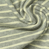Grey Horizontal-Stripe Rib Knit, Cotton — photo 1