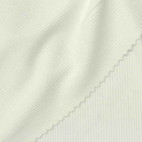 White Ribbed Rib Knit, Viscose