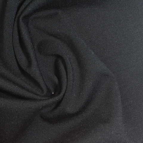 Viscose Nylon Stretch Ponte Knit Fabric, 270 gsm, 160 cm — Black, ref EF-267404