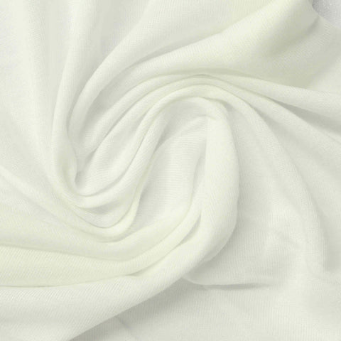 Cotton Viscose Jersey Knit Fabric, 135 gsm, 160 cm — White