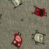Red Cartoon-Owl Interlock Knit, Polyester — photo 1