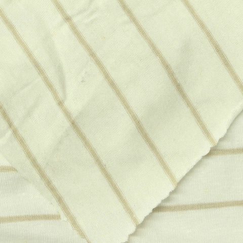 Tan Horizontal-Stripe Jersey Knit, Viscose