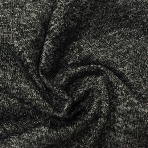 Dark Grey Heathered-Marl Chunky Knit, Polyester, 200 gsm