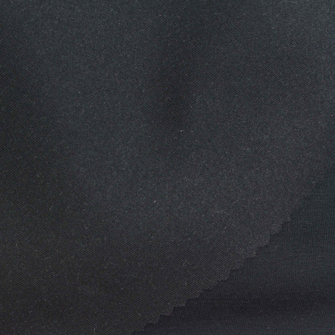 Polyester Modal Stretch Scuba Knit Fabric, 260 gsm, 180 cm — Black
