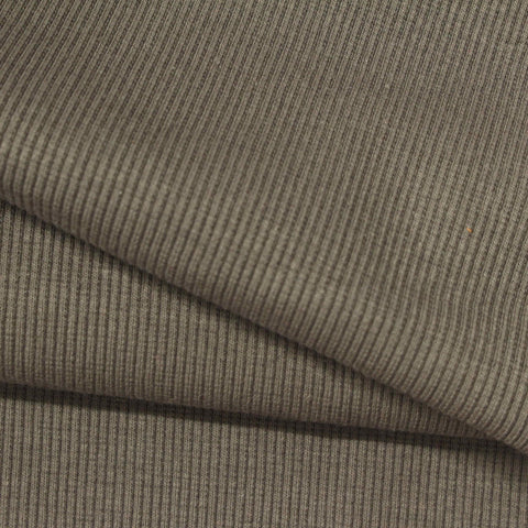Cotton Polyester Stretch Rib Knit Fabric, 350 gsm, 120 cm — Khaki