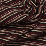 Burgundy Horizontal-Stripe Rib Knit, Cotton-Viscose — photo 1