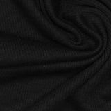 Polyester Viscose Stretch Rib Knit Fabric, 295 gsm — Black — photo 1