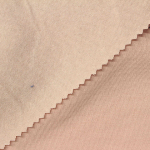 Brushed Cotton Polyester Stretch Knit Fabric, 253 gsm, 170 cm — Beige