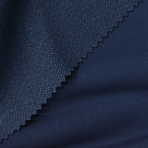 Polyester Tencel Lyocell French Terry Fabric, 410 gsm, 195 cm — Navy