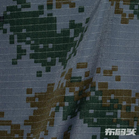 Blue-Grey Camo Woven, Polyester