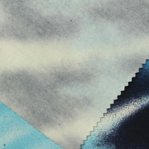 Dark Blue Abstract French Terry, Cotton