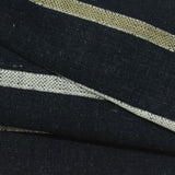Black Horizontal-Stripe Woven, Viscose-Linen — photo 1