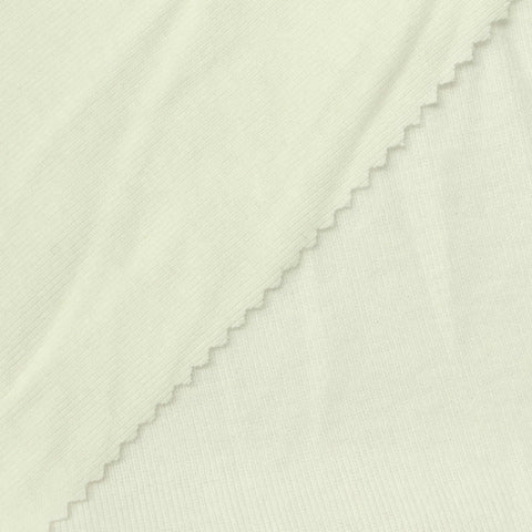 Cotton Polyester Rib Knit Fabric, 184 gsm, 180 cm — White