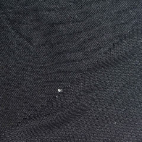 Dark Grey Marl Rib Knit, Polyester, 340 gsm, 180 cm