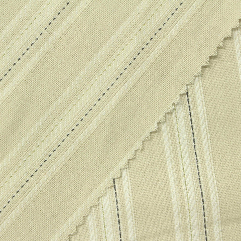 Cream Stripes Woven, Cotton-Linen, 200 gsm