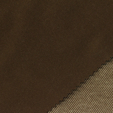 Brown Marl Interlock Knit, Poly-Cotton
