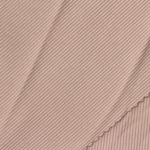 Polyester Stretch Rib Knit Fabric, 270 gsm, 150 cm — Pink