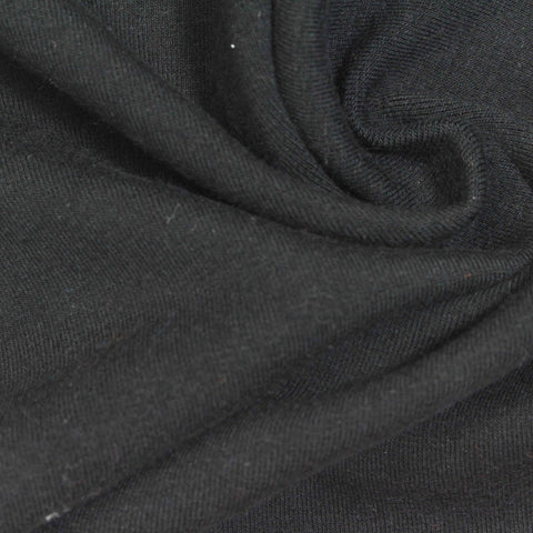 Brushed Cotton Stretch Rib Knit Fabric, 406 gsm, 170 cm — Grey