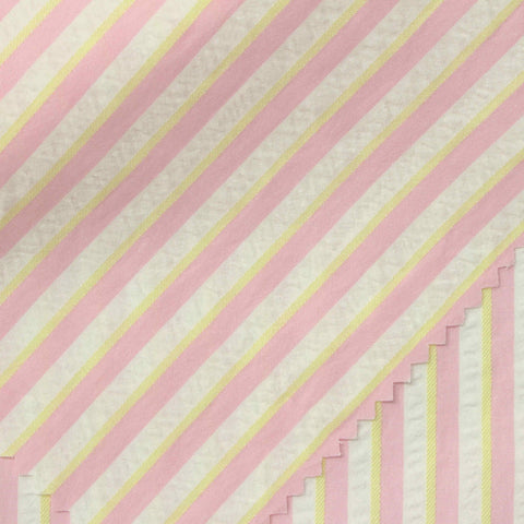 Pink Vertical-Stripe Crepe, Polyester