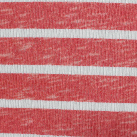 Red Horizontal-Stripe Knit, 205 gsm