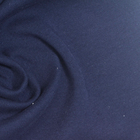 Cotton Stretch Ponte Knit Fabric, 260 gsm, 165 cm — Navy