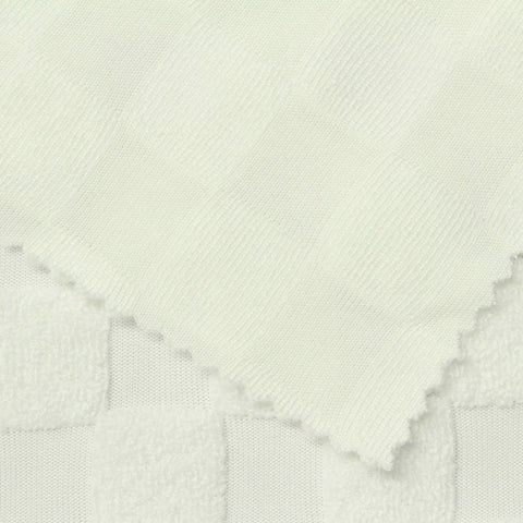 Jacquard 100% Polyester Knit Fabric, 270 gsm, 160 cm — White