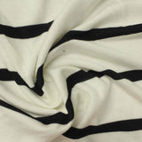 Black Horizontal-Stripe Jersey Knit, Viscose, 165 gsm — photo 1