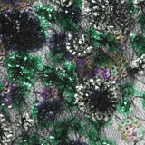 Dark Blue Floral Knit, Polyester — photo 1