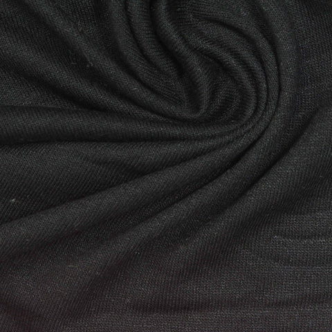 100% Viscose Jersey Knit Fabric, 160 gsm — Black