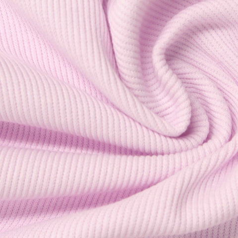 Light Pink Rib Knit, Poly-Cotton