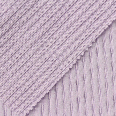 Brushed Polyester Stretch Rib Knit Fabric, 230 gsm, 165 cm — Purple