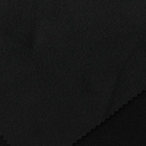 100% Polyester Fleece Fabric, 254 gsm, 150 cm — Black
