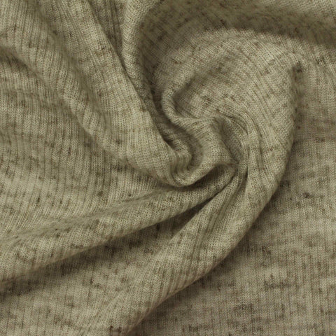 Light Beige Marl Rib Knit, Polyester, 120 gsm