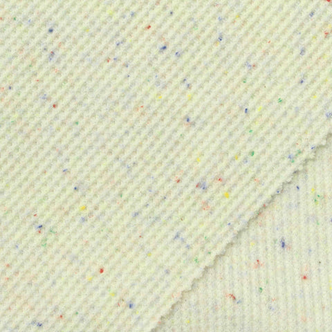 Light Cream Marl Waffle Knit, Poly-Cotton