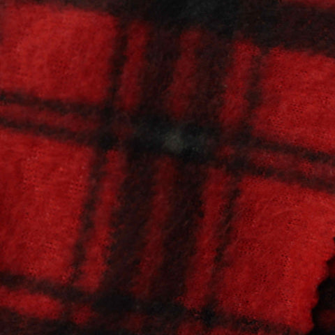 Red Plaid Fleece, Polyester, 137 gsm
