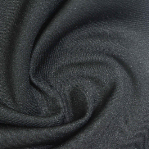 Polyester Cotton Stretch Scuba Knit Fabric, 350 gsm, 160 cm — Black