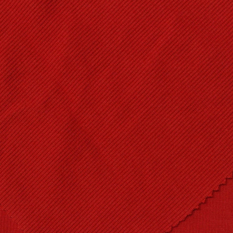 Polyester Cotton Stretch Rib Knit Fabric, 420 gsm, 120 cm — Red