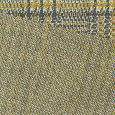 Yellow Check Jacquard, Poly-Viscose