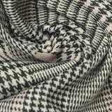 Black Houndstooth Interlock Knit, Polyester — photo 1