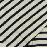 Navy Horizontal-Stripe Jersey Knit, Viscose, 160 gsm, 180 cm — photo 1