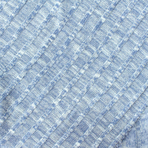 Light Blue Marl Rib Knit, Viscose-Poly, 175 gsm