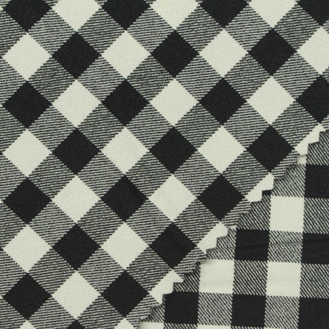 Black Gingham Bengaline, Poly-Viscose