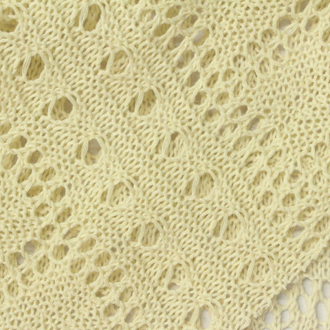 Cream Leaf Pointelle Knit, Poly-Cotton, 260 gsm, 160 cm