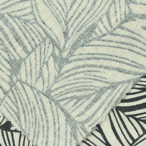 Black Leaf Woven, Linen-Viscose