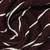 Burgundy Horizontal-Stripe Interlock Knit, Viscose — photo 1