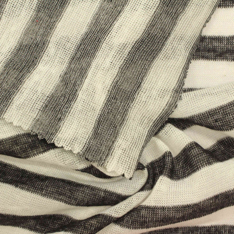 Black Stripes Knit, Cotton-Poly, 134 gsm