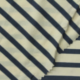 Navy Horizontal-Stripe Jersey Knit, Polyester, 150 gsm — photo 1