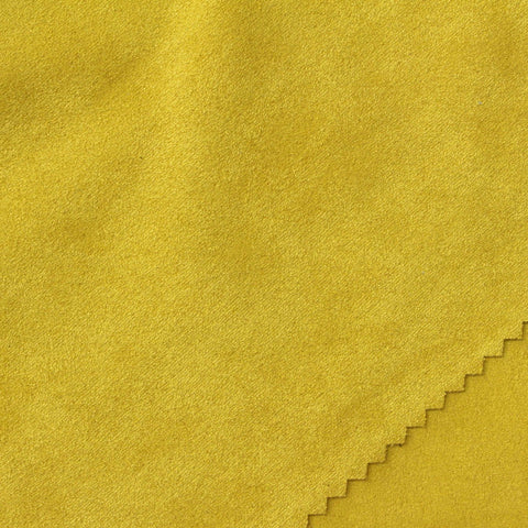 Polyester Stretch Faux Suede Fabric, 330 gsm, 145 cm — Yellow
